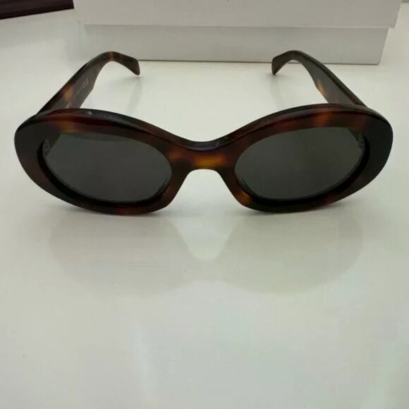 Celine Brown Triomphe Oval Sunglasses - Picture 2 of 6